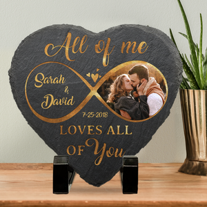 Custom Photo God Knew My Heart Needed You - Couple Personalized Custom Heart Shaped Stone With Stand - Gift For Husband Wife, Anniversary