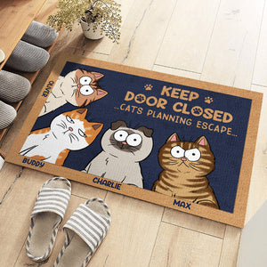 Don't Let The Cat Out No Matter What He Tells You - Cat Personalized Custom Home Decor Decorative Mat - House Warming Gift, Gift For Pet Owners, Pet Lovers