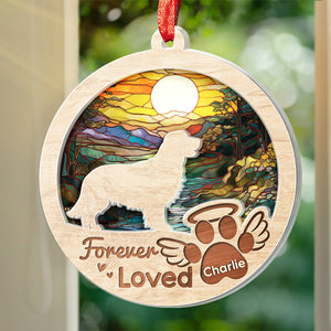 Tu as laissé des empreintes de pattes sur mon cœur - Ornement attrape-soleil personnalisé commémoratif - Forme ronde en acrylique - Cadeau de condoléances pour les propriétaires d'animaux et les amoureux des animaux