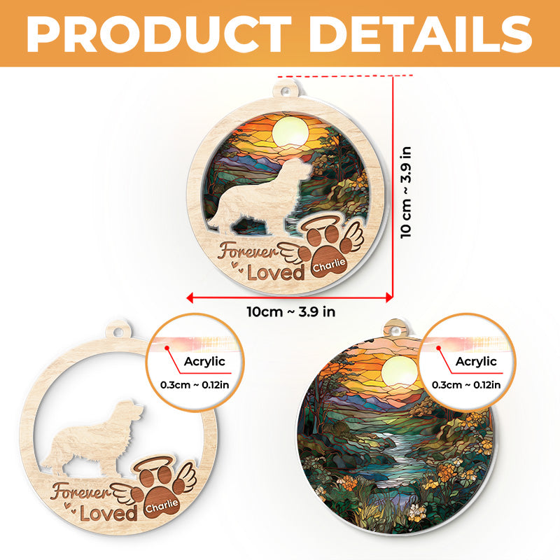 Tu as laissé des empreintes de pattes sur mon cœur - Ornement attrape-soleil personnalisé commémoratif - Forme ronde en acrylique - Cadeau de condoléances pour les propriétaires d'animaux et les amoureux des animaux