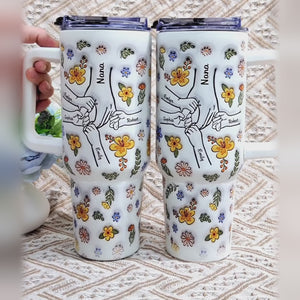 Nous sommes nés de l'amour, l'amour est notre mère - Gobelet personnalisé en acier inoxydable avec poignée, effet gonflé 3D, imprimé, 40 oz - Fête des mères, cadeau pour maman, grand-mère