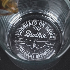 The Best Place To Be Is In The Hands Of Family - Family Personalized Custom Whiskey Glass - Gift For Family Members