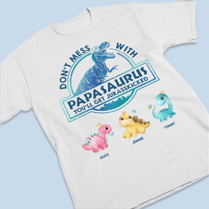 Mon papa est un papasaurus - T-shirt unisexe personnalisé, sweat à capuche, sweat-shirt - Cadeau de fête des pères, d'anniversaire pour papa