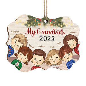 Génial comme mes petits-enfants - Décoration familiale personnalisée - Bois en forme de Benelux - Cadeau de Noël pour les membres de la famille