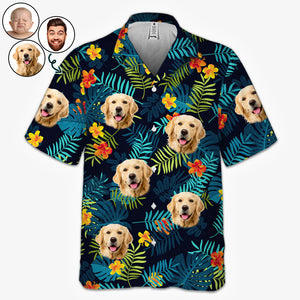 Custom Photo Tropical Vibes Only - Family Personalized Face Custom Unisex Hawaiian Shirt - Gift For Family, Pet Owners, Pet Lovers