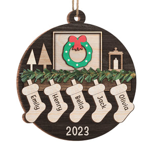 Family Is The Heart Of A Home - Family Personalized Custom Ornament - Wood Custom Shaped - Christmas Gift For Family Members, Pet Owners, Pet Lovers
