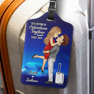Une vie d'aventures ensemble - Étiquette de bagage personnalisée - Cadeau de vacances, cadeau pour les amoureux du voyage d'aventure, mari et femme, anniversaire