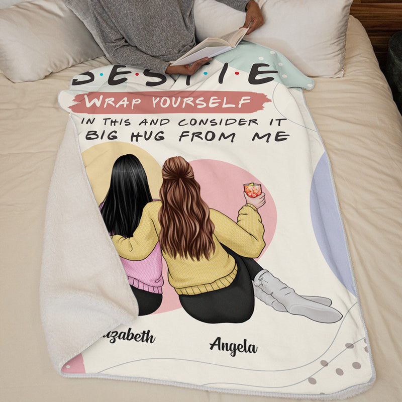 Considérez-le comme un gros câlin de ma part - Couverture personnalisée Bestie - Cadeau pour meilleures amies, BFF, sœurs