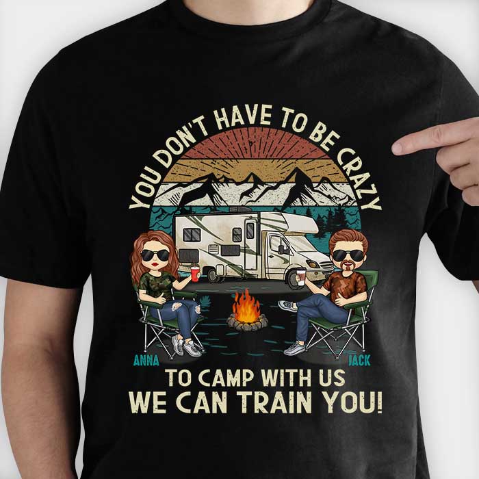 Nous pouvons vous former - T-shirt unisexe personnalisé, sweat à capuche, sweat-shirt - Cadeau pour couple, mari, femme, anniversaire, fiançailles, mariage, mariage, cadeau de camping