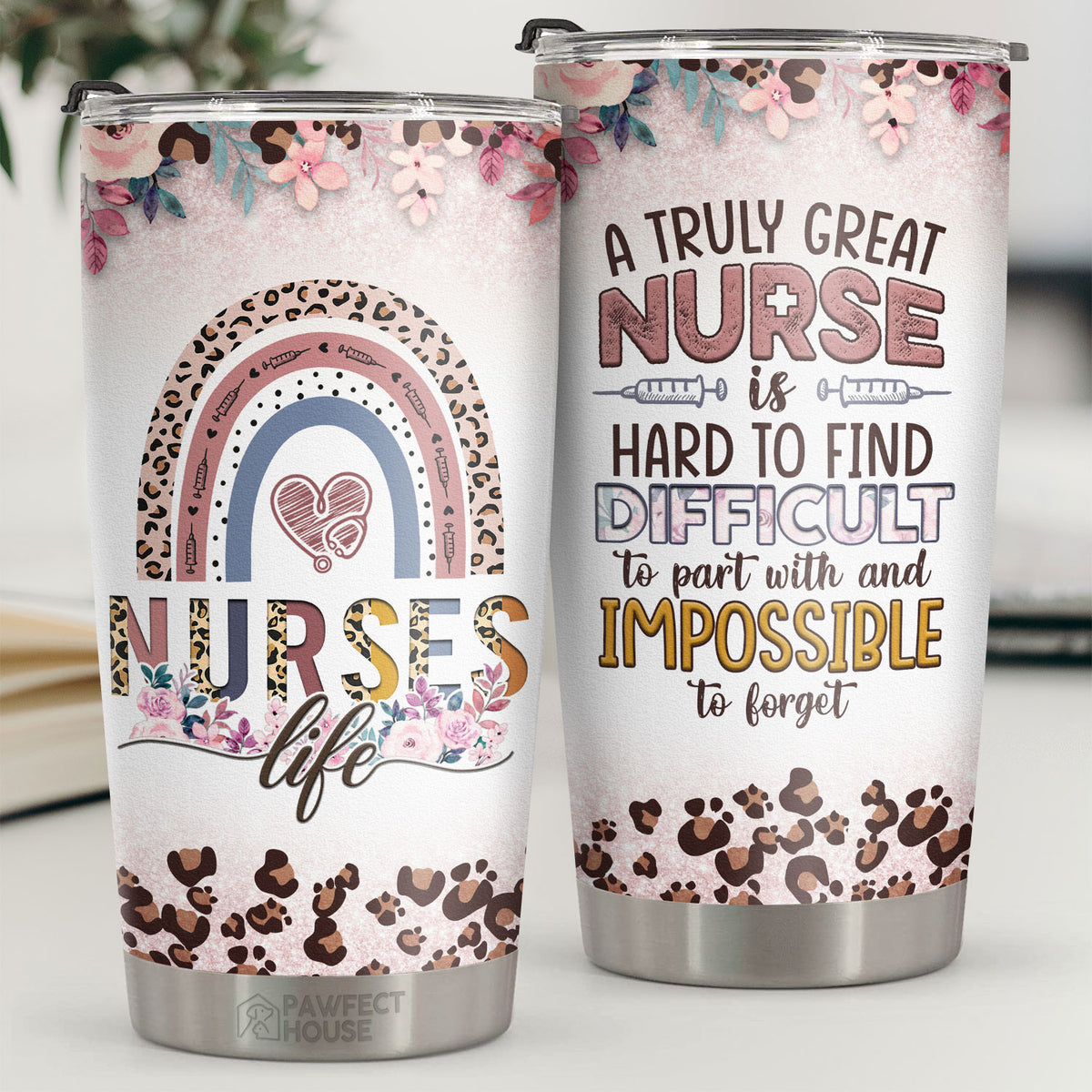 Une infirmière vraiment formidable est difficile à trouver et impossible à oublier - Tumbler - Appréciation, remise de diplôme, retraite, cadeau de remerciement pour une infirmière, cadeau de la semaine des infirmières, vie d'infirmière