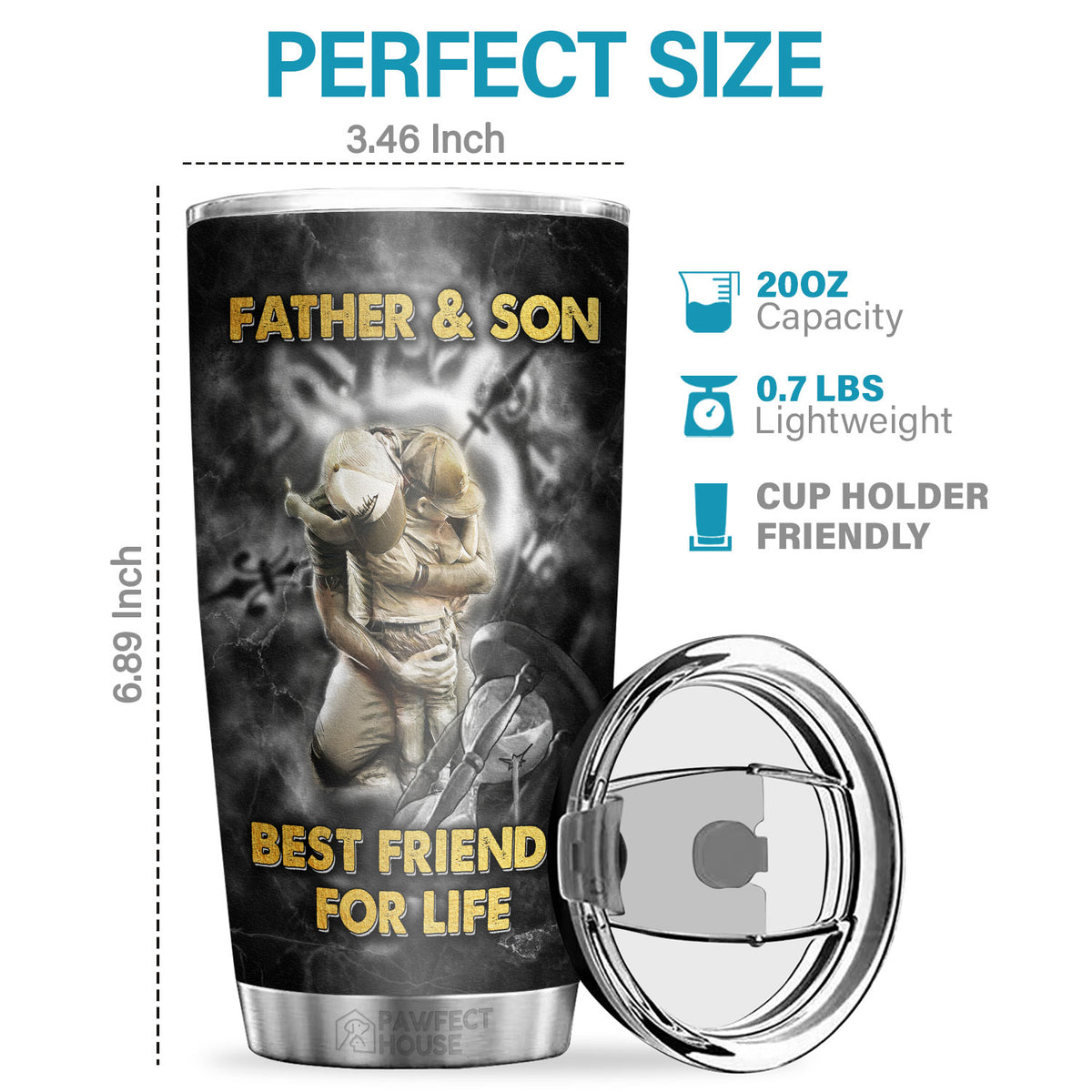 Je sais que ce n'est pas facile pour un homme d'élever un enfant - Tumbler - À mon père, cadeau pour papa, cadeau de papa de la part de sa fille et de son fils, cadeau d'anniversaire pour papa