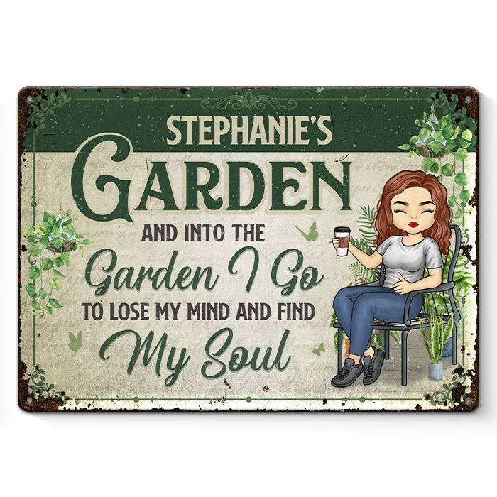 Je suis venu au jardin et j'ai murmuré aux plantes - Panneau en métal personnalisé pour la décoration de la maison - Cadeau de pendaison de crémaillère pour les amateurs de jardinage