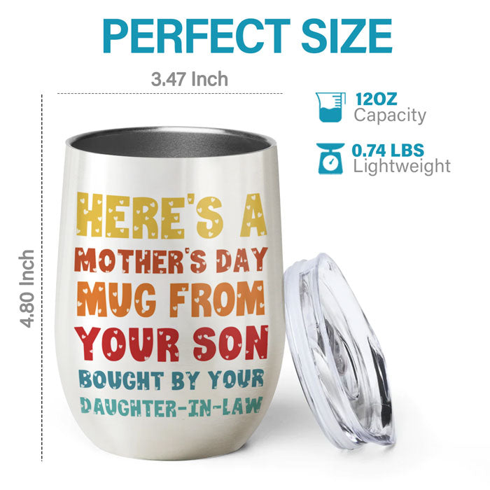 A Mother's Day Gift From Your Son - Family Personalized Custom Wine Tumbler - Mother's Day, Birthday Gift For Mom