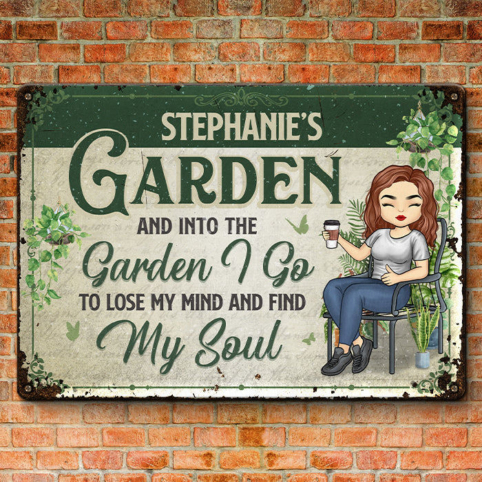Je suis venu au jardin et j'ai murmuré aux plantes - Panneau en métal personnalisé pour la décoration de la maison - Cadeau de pendaison de crémaillère pour les amateurs de jardinage