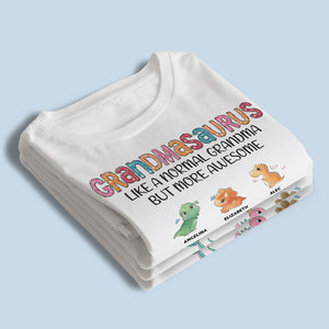 Awesome Grandmasaurus & Dino Kids - Family Personalized Custom Unisex T-shirt, Hoodie, Sweatshirt - Mother's Day, Birthday Gift For Grandma
