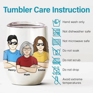 A Mother's Day Gift From Your Son - Family Personalized Custom Wine Tumbler - Mother's Day, Birthday Gift For Mom