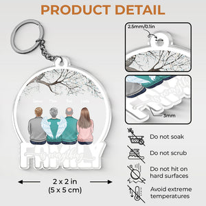 Family Is Everything - Family Personalized Custom Snow Globe Shaped Acrylic Keychain - Gift For Family Members