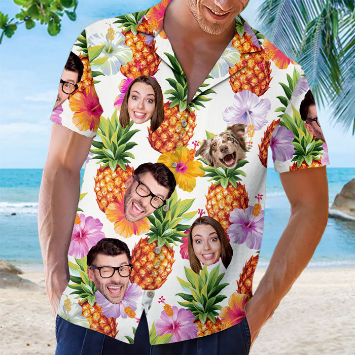 T-shirt hawaïen unisexe personnalisé avec photo « Cherchez plus » – Cadeau pour la famille, les propriétaires d'animaux et les amoureux des animaux
