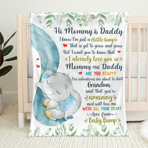 Custom Blanket - Personalized Baby Shower, Gender Reveal Gifts For New Moms, New Dads, New Parents - Our Adventures Are About To Start