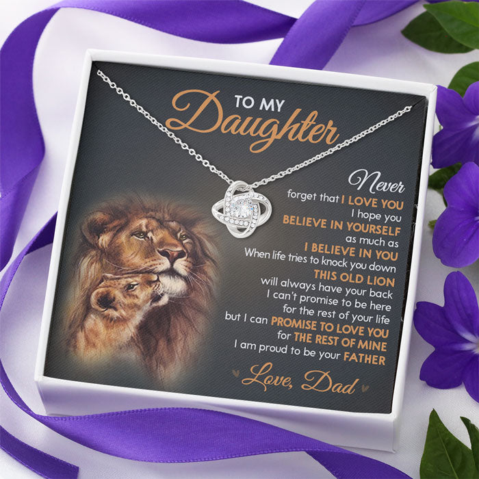 I Hope You Believe In Yourself As Much As I Believe In You - Family Love Knot Necklace - Gift For Daughter From Dad