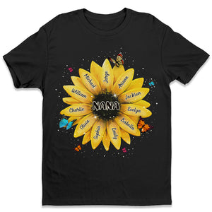 Nana, brille comme une fleur ! T-shirt unisexe personnalisé, sweat à capuche, sweat-shirt ! Cadeau d'anniversaire pour grand-mère