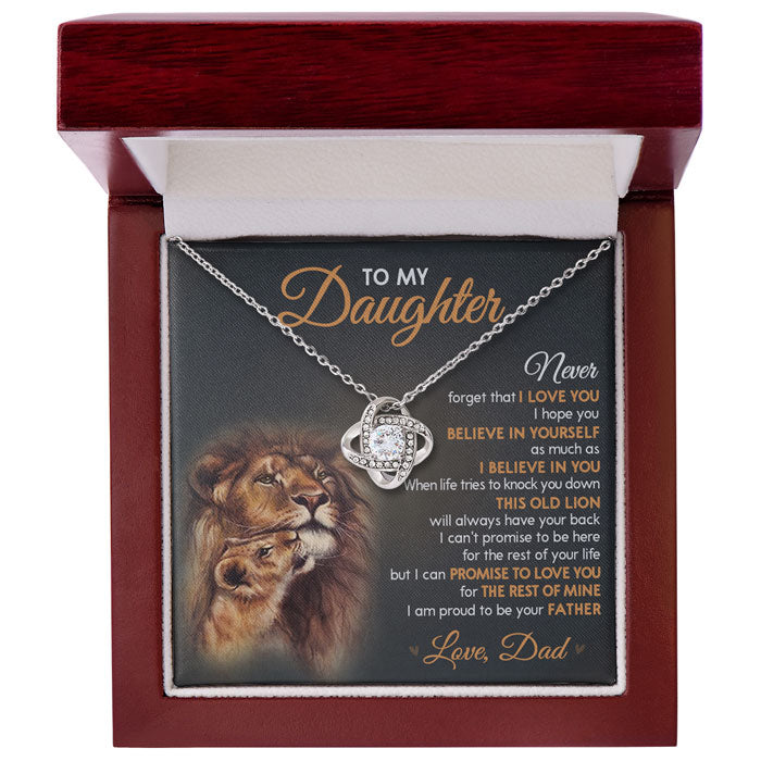 I Hope You Believe In Yourself As Much As I Believe In You - Family Love Knot Necklace - Gift For Daughter From Dad