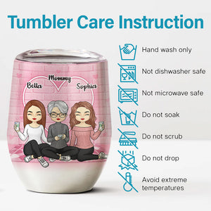 A Bond That Can’t Be Broken - Family Personalized Custom Wine Tumbler - Mother's Day, Birthday Gift For Mother From Daughter