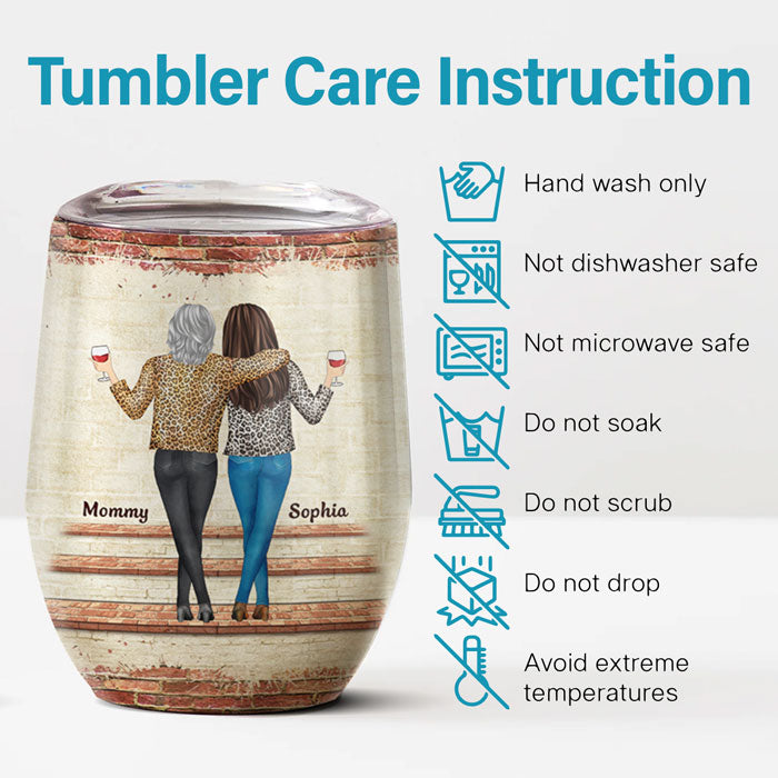 Like Mother Like Daughter - Family Personalized Custom Wine Tumbler - Mother's Day, Birthday Gift For Mother From Daughter