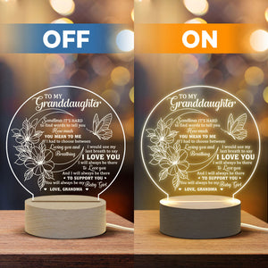 Je serai toujours là pour t'aimer - Lampe de nuit en acrylique - À ma petite-fille, cadeau pour petite-fille, cadeau de grand-mère pour petite-fille, cadeau d'anniversaire pour petite-fille, cadeau de Noël