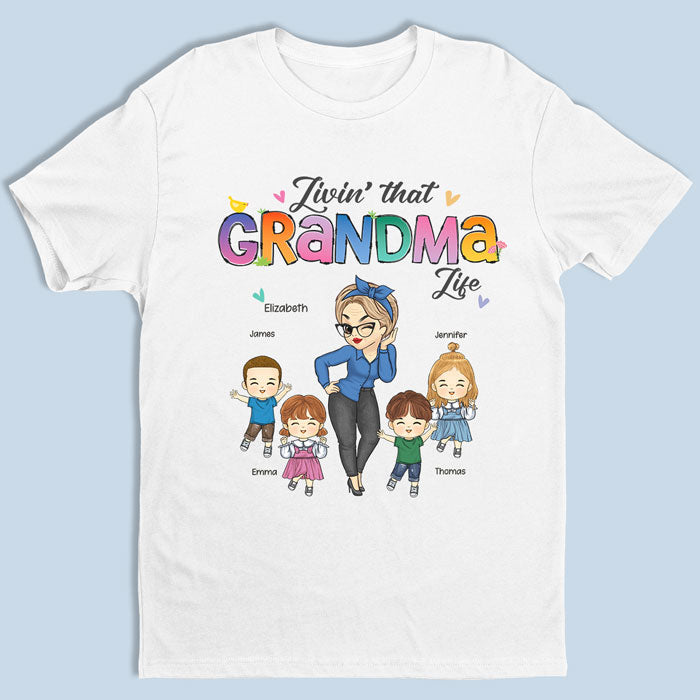 « Vivre la vie de grand-mère » – T-shirt unisexe personnalisé, sweat à capuche, sweat-shirt – Cadeau d'anniversaire pour maman et grand-mère