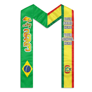 Drapeau du pays, promotion 2024, meilleur cadeau pour la remise des diplômes - Étole de remise des diplômes personnalisée