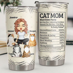 Valeurs nutritionnelles de la maman chat, maman chat exceptionnelle, amour inconditionnel - Gobelet personnalisé - Cadeau pour amoureux des chats, propriétaires de chats, cadeau pour chat, cadeau pour amoureux des animaux
