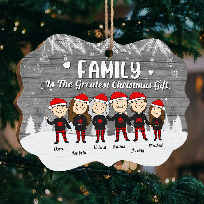 La famille est le plus beau cadeau de Noël ! Décoration de Noël en bois personnalisée en forme de Benelux. Cadeau pour la famille, cadeau de Noël.