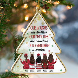 Nos rires sont sans limites - Décoration de Noël personnalisée en acrylique en forme de sapin de Noël - Cadeau pour meilleure amie, meilleure amie, sœur, cadeau d'anniversaire pour meilleure amie et amie, cadeau de Noël