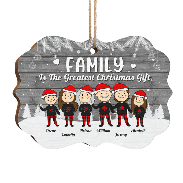 La famille est le plus beau cadeau de Noël ! Décoration de Noël en bois personnalisée en forme de Benelux. Cadeau pour la famille, cadeau de Noël.