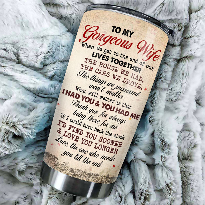 If I Could Turn Back The Clock I'd Find You Sooner And Love You Longer - Gift For Couples, Personalized Tumbler.
