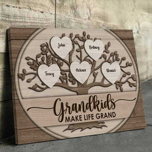 Les petits-enfants rendent la vie magnifique - Toile horizontale personnalisée - Cadeau pour les grands-parents