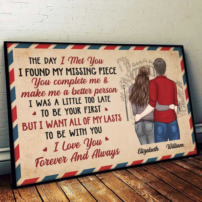 I Want All Of My Lasts To Be With You. I Love You, Forever & Always - Gift For Couples, Personalized Horizontal Poster.