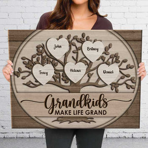 Les petits-enfants rendent la vie magnifique - Toile horizontale personnalisée - Cadeau pour les grands-parents