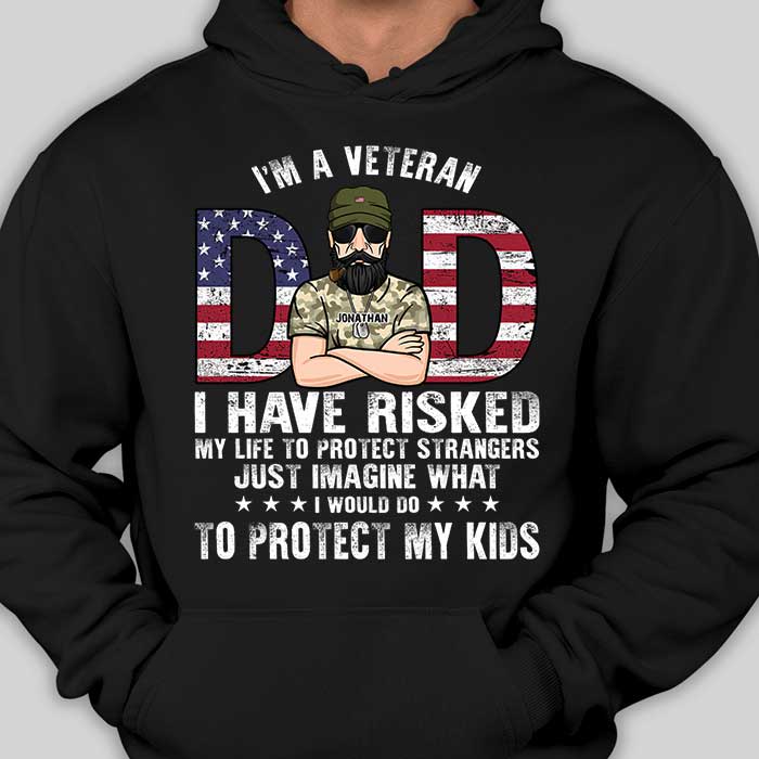 Veteran Dad - Gift For 4th Of July - Personalized Unisex T-Shirt.