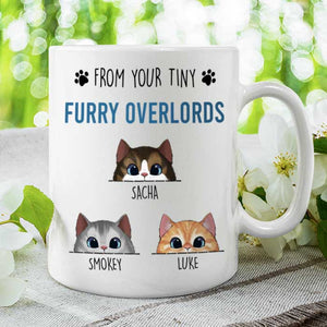 Happy Father's Day Human Servant - Gift for Dad, Funny Personalized Cat Dad Mug.