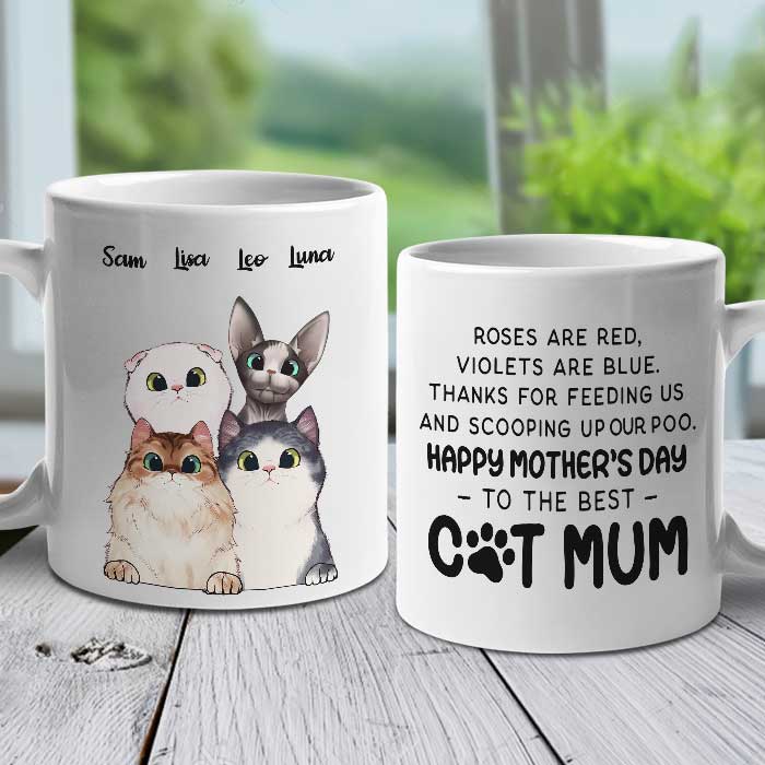 Happy Mother's Day To The Best Cat Mum - Gift For Mother's Day - Personalized Mug.