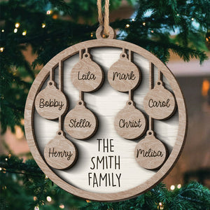 La famille est la meilleure partie de Noël - Décoration de Noël ronde personnalisée en bois à deux couches - Cadeau pour un membre de la famille, cadeau de Noël