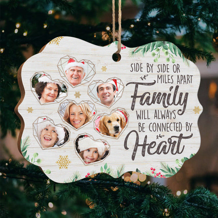 La famille sera toujours unie par le cœur - Décoration de Noël personnalisée en bois avec photo en forme de Benelux - Télécharger une image, cadeau pour la famille, cadeau de Noël