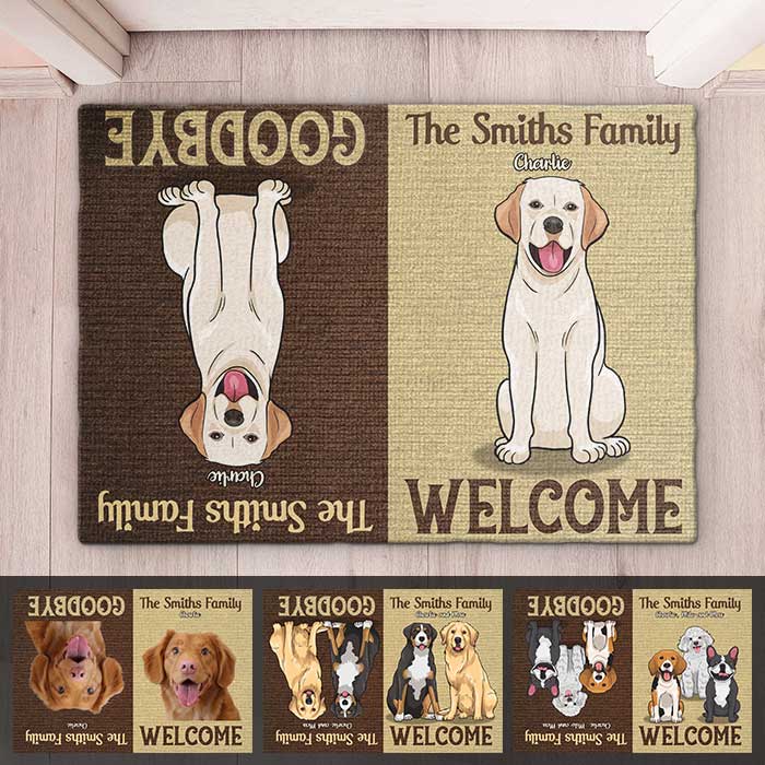 Bienvenue chez nous - Tapis décoratif personnalisé - Télécharger une image, Cadeau pour les amoureux des animaux, Propriétaires d'animaux, Cadeau pour animaux