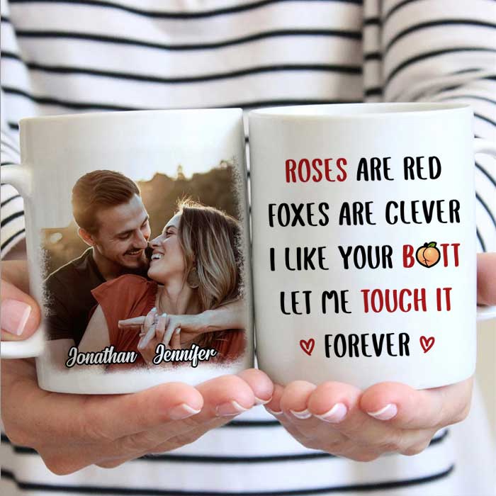 Roses Are Red Foxes Are Clever - Upload Image, Gift For Couples - Personalized Mug.
