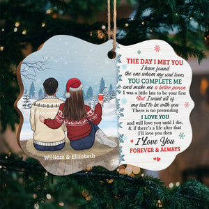 You Make Me A Better Person - Personalized Custom Benelux Shaped Wood Christmas Ornament - Gift For Couple, Husband Wife, Anniversary, Engagement, Wedding, Marriage Gift, Christmas Gift