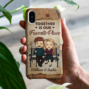 Ensemble, c'est notre endroit préféré ! Cadeau pour couple, coque de téléphone personnalisée