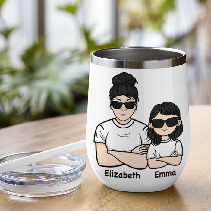 Like Mother Like Daughter Oh Crap - Gift For Mom, Personalized Wine Tumbler.