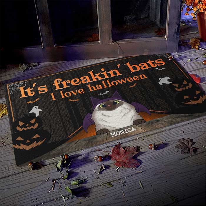C'est des chauves-souris qu'on adore Halloween - Tapis décoratif personnalisé - Cadeau pour les amoureux des animaux, cadeau d'Halloween